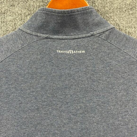 Travis Mathew 1/2 Zip Golf Pullover Men's Large Blue Oak Tree Logo Stretch - Picture 12 of 14